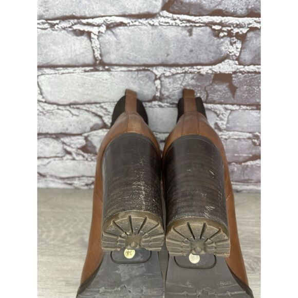 Sartore Paris Brown Leather Ankle Chelsea Vibram Heel Booties Women’s 38EU/7M US - Picture 7 of 16